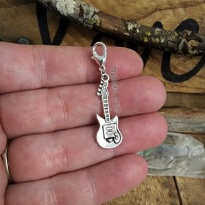 5/$25 Guitar Charm Music Lover Clipon Charm Bracelet~Bag clip~Guitarist Gift